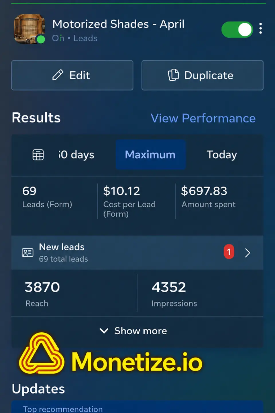 Lead pipeline screenshot