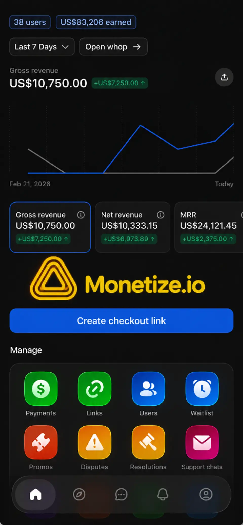 Payment notifications screenshot